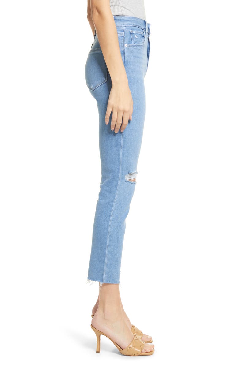 PAIGE Sarah Slim Crop Raw Hem Jeans, Alternate, color, Cruiser Destructed