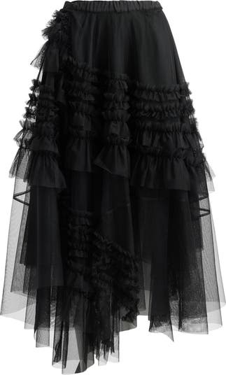 AllSaints Jen Asymmetric Hem Tulle Skirt | Nordstrom