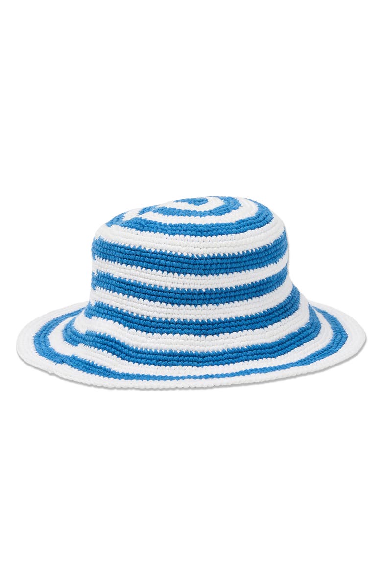 Billabong Beach Babe Stripe Cotton Bucket Hat, Alternate, color, True Blue