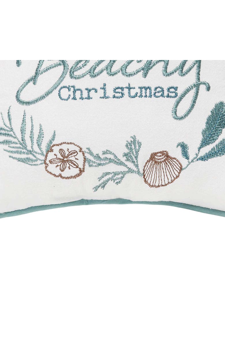 C&F Home "We Wish You a Beachy Christmas" Cotton Blend Mini Accent Pillow 10" x 10", Alternate, color, 