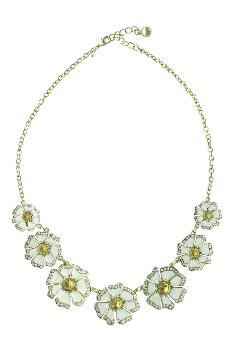 Crystal Floral Collar Necklace, Main, color, GOLD / WHITE