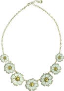 OLIVIA WELLES Crystal Floral Collar Necklace