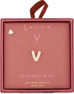 Leith Cubic Zirconia Heart & Bubble Initial Pendant Necklace