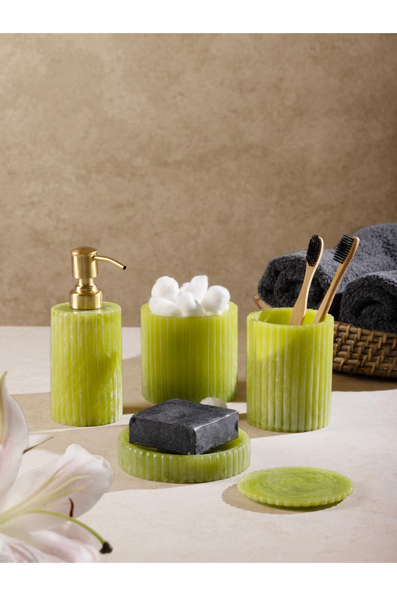 Porto Green Bath Accessories, Set of 4, Alternate, color, Green