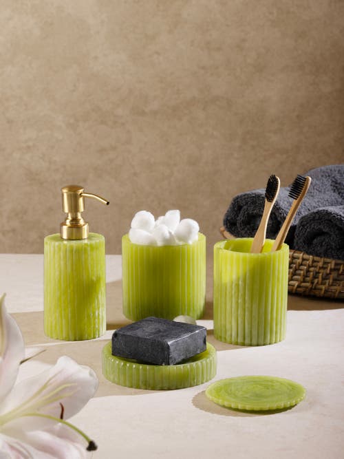 Gauri Kohli Porto Green Bath Accessories, Set Of 4 In Green