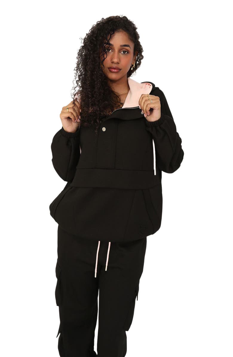 Belle & Bloom Best Of Me Panelled Hoodie, Alternate, color, Black