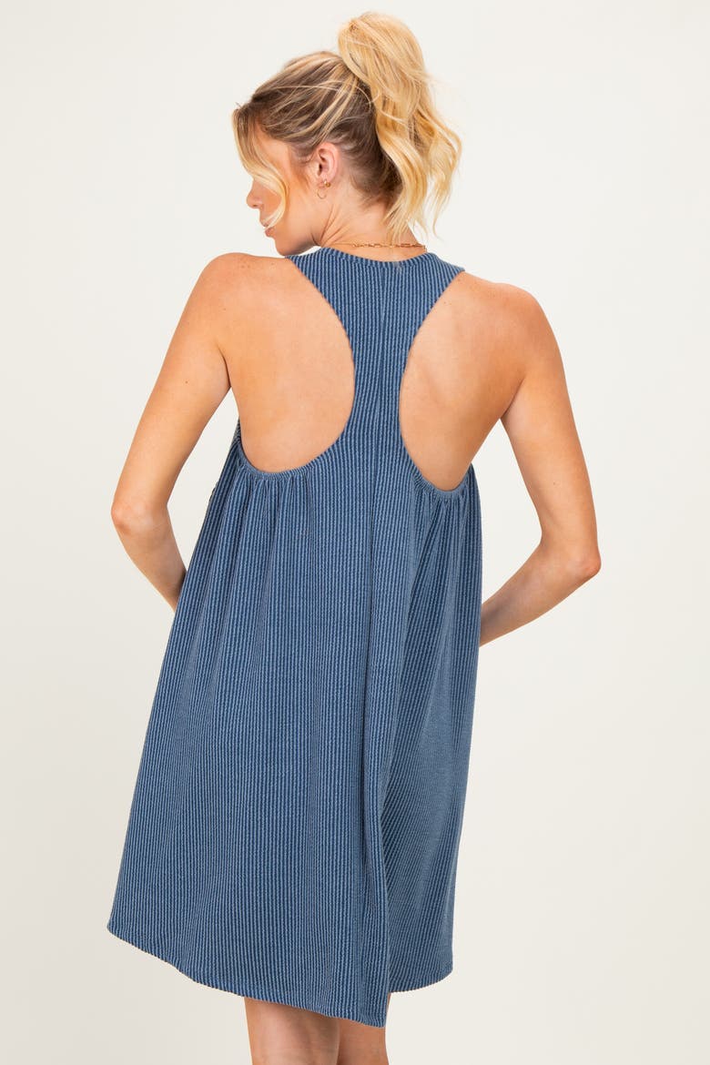 Ribbed Sleeveless Open Back Midi Dress, Alternate, color, Blue