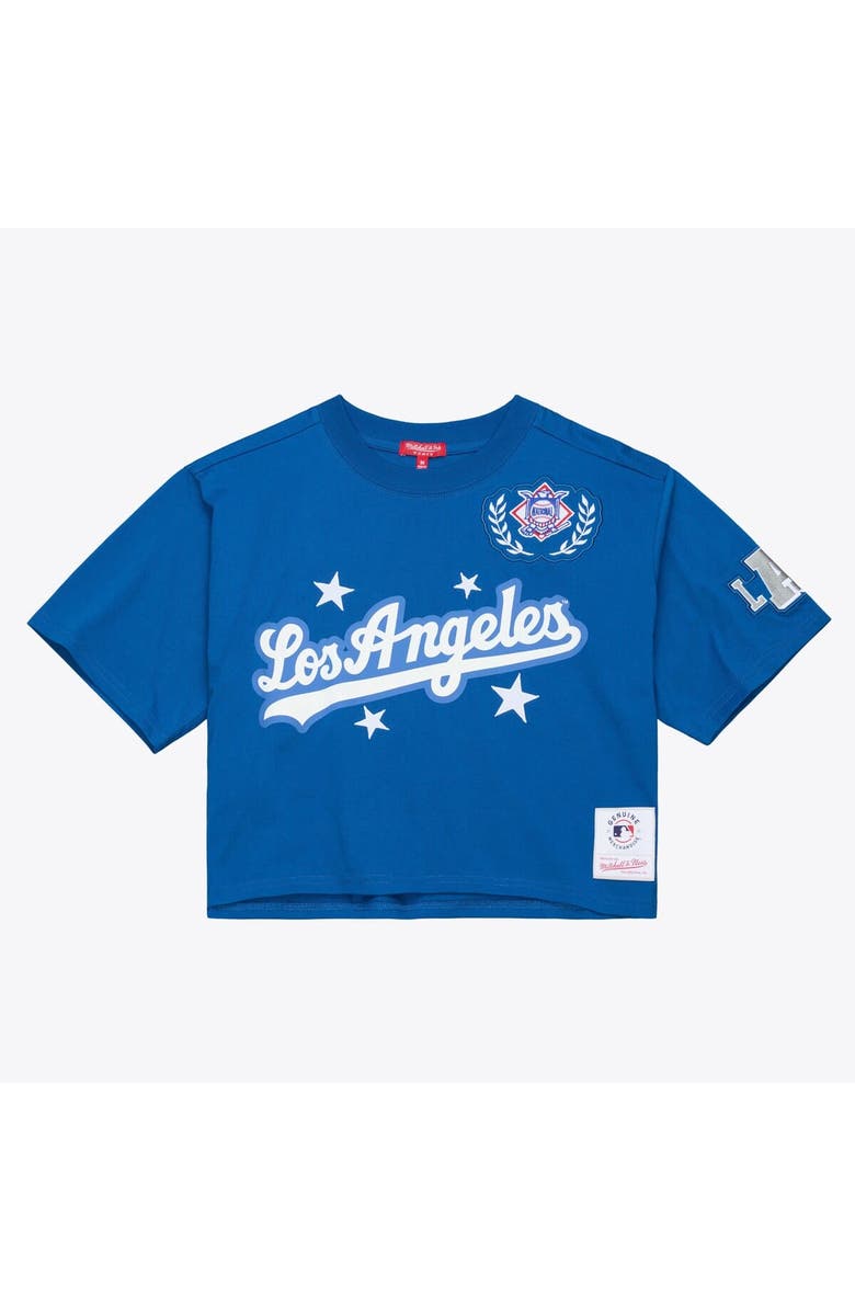 Mitchell & Ness Women's Mitchell & Ness Royal Los Angeles Dodgers Pep Rally Cropped Boxy T-Shirt, Main, color, Royal