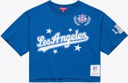 Mitchell & Ness Women's Mitchell & Ness Royal Los Angeles Dodgers Pep Rally Cropped Boxy T-Shirt
