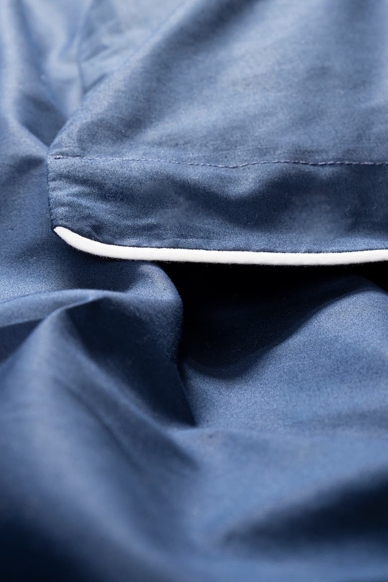 Brito Piping Cotton Percale King Duvet Cover Set, Alternate, color, Navy