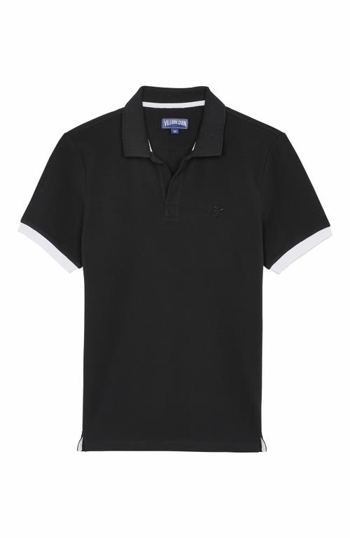 Vilebrequin Solid Cotton Polo In Noir