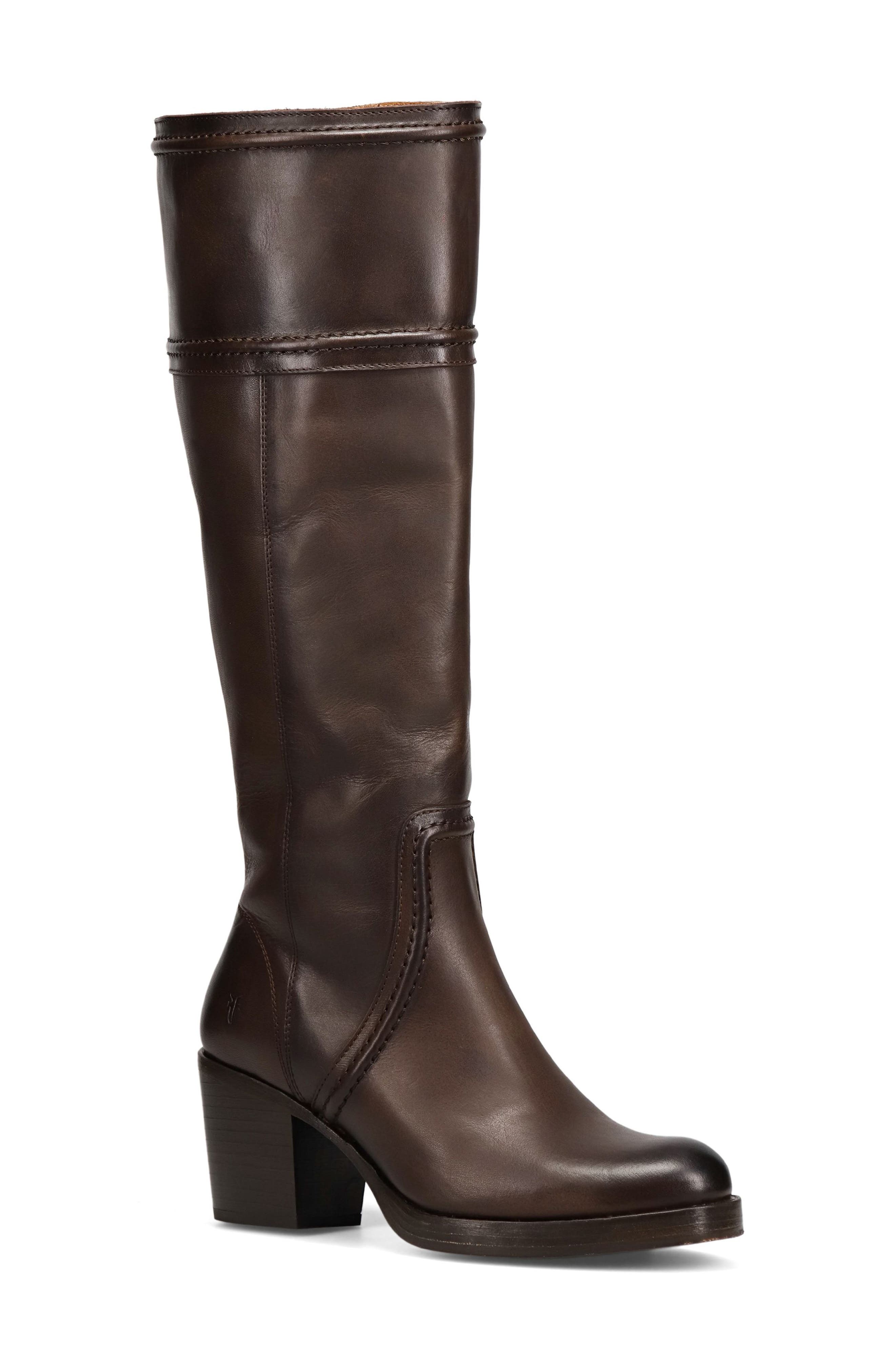 Frye Jean Knee High Boot, Main, color, Chocolate Brown