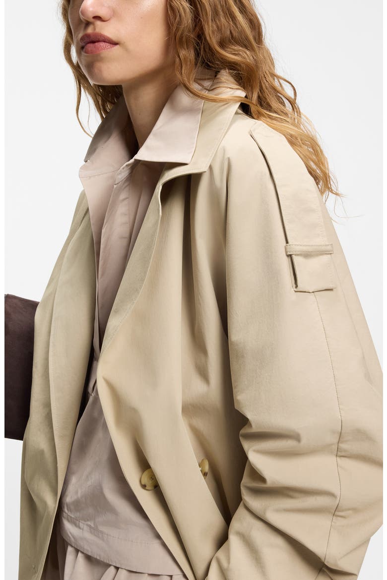 Cropped Cotton Trench Coat, Alternate, color, PUMICE