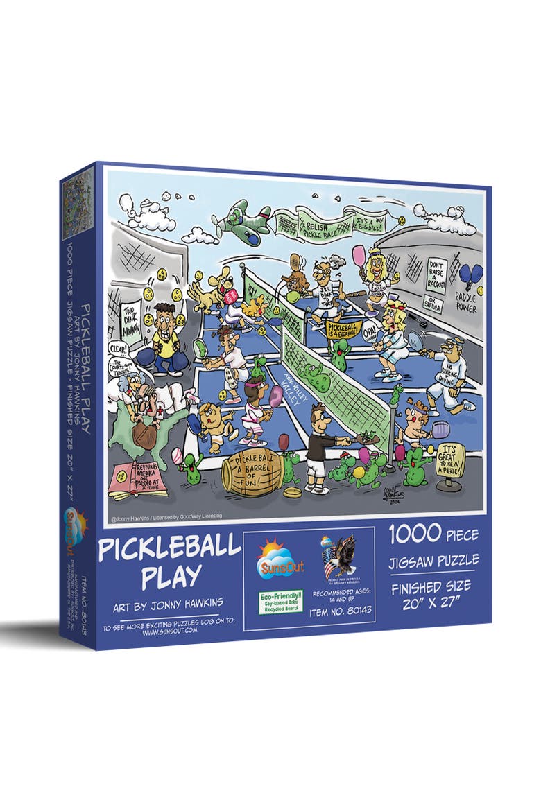 Pickleball Play 1000 piece Jigsaw Puzzle for Adults, Main, color, Multicolor