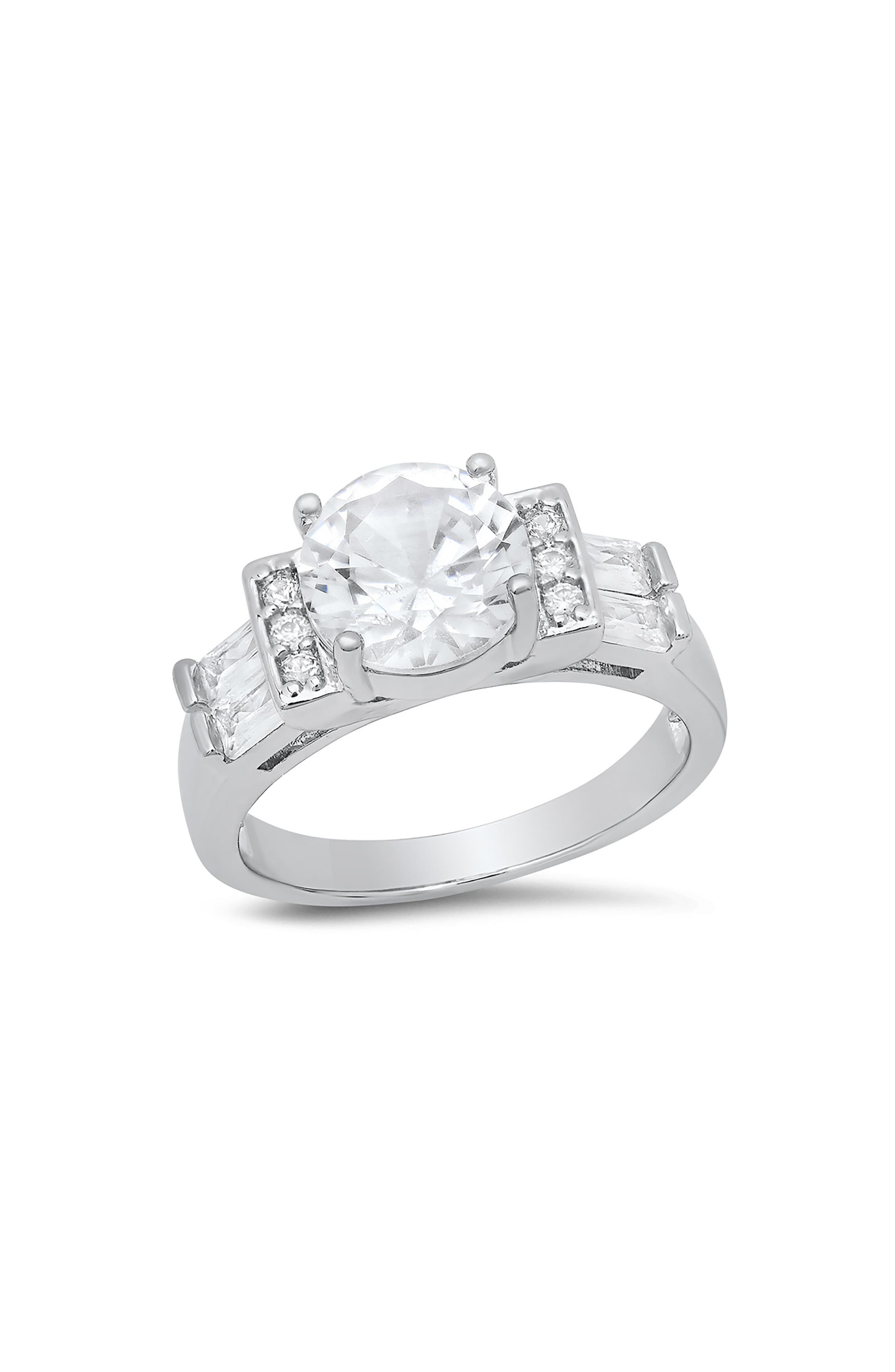 HMY JEWELRY Round Cubic Zirconia Engagement Ring