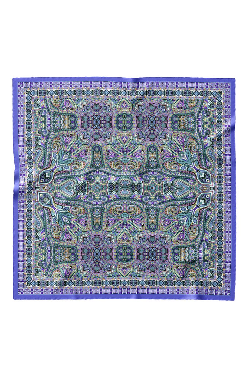 Elizabetta Ambra - Large Silk Scarf for Women, Alternate, color, Blueberry
