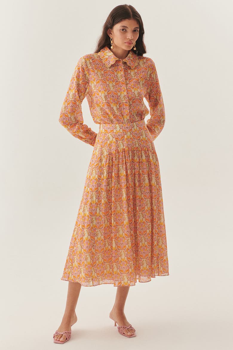 Natalie Print Midi Skirt, Main, color, MULTI COLOR