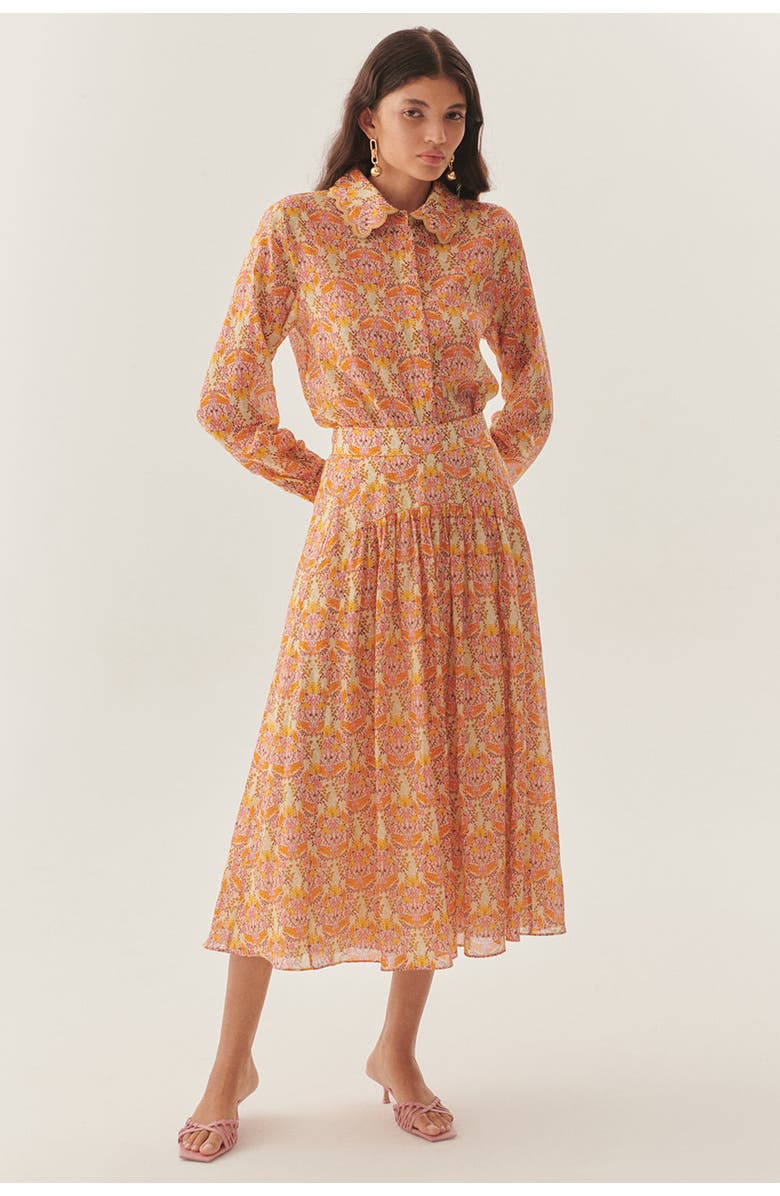 Exquise Natalie Print Midi Skirt, Main, color, Multi Color