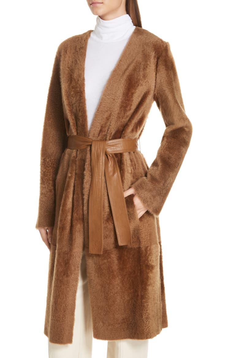 Genuine Shearling Coat, Alternate, color, CAMEL