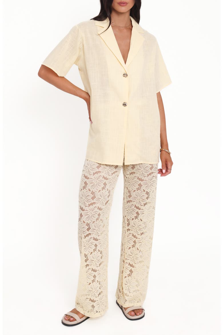 Mindy Woven Shirt & Lace Pants, Main, color, YELLOW