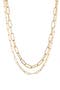 14K Gold Plated 3mm & 4mm Paperclip Chain Necklace Set