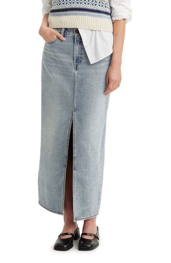 Levi's® Ankle Column Denim Skirt In Seraphina Stripe Crown Blue