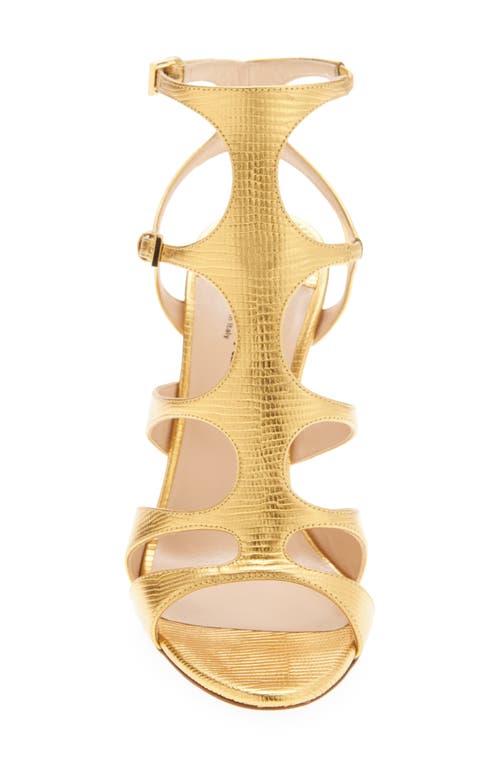 Tom Ford Lizard-printed Leather Caged Sandals In Gold