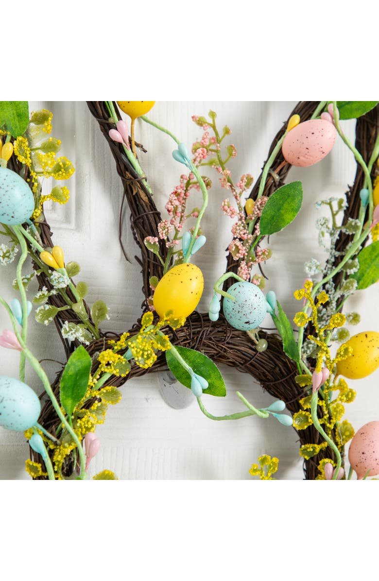 NEARLY NATURAL 22-in Artificial Easter Bunny Shaped Wreath, Alternate, color, 