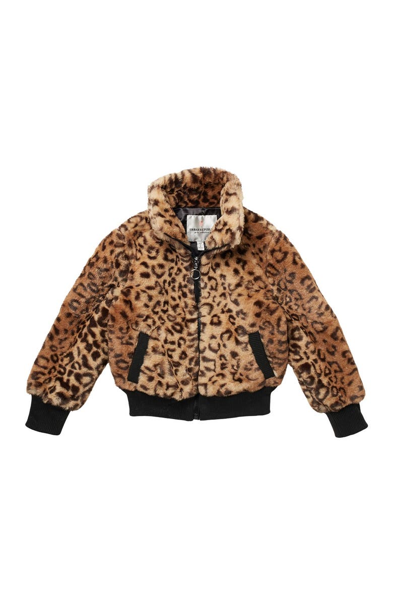 Urban Republic Faux Fur Bomber Jacket, Main, color, 