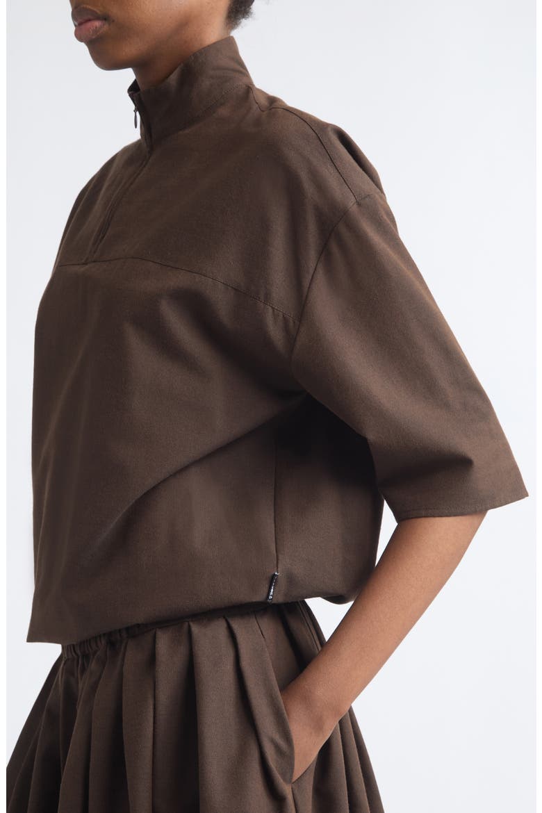 Wool Blend Shirtdress, Alternate, color, BROWN