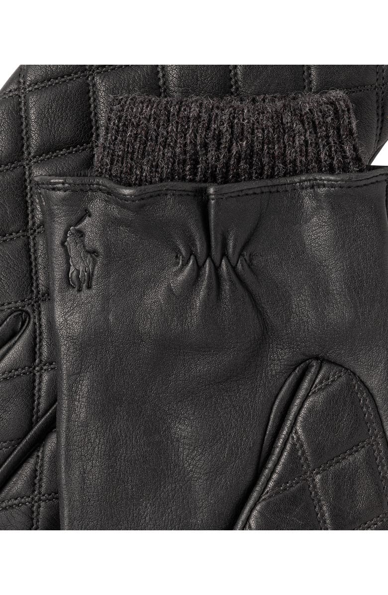 Polo Ralph Lauren Quilted Leather Glove, Alternate, color, Black