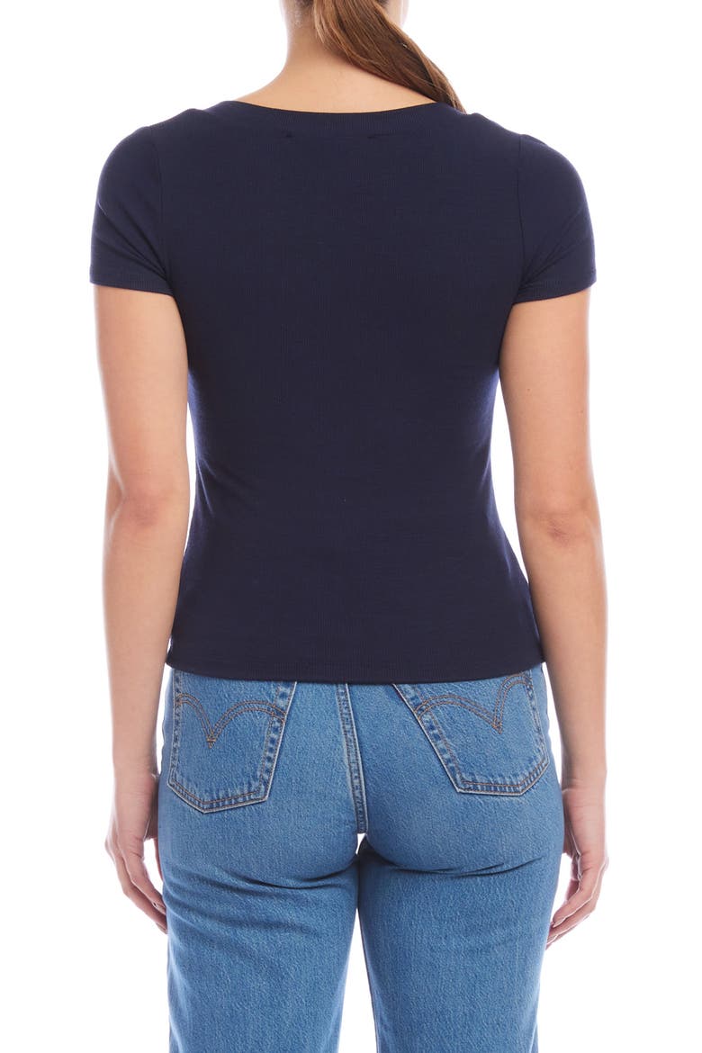 Mindy Square Neck Rib Top, Alternate, color, NAVY