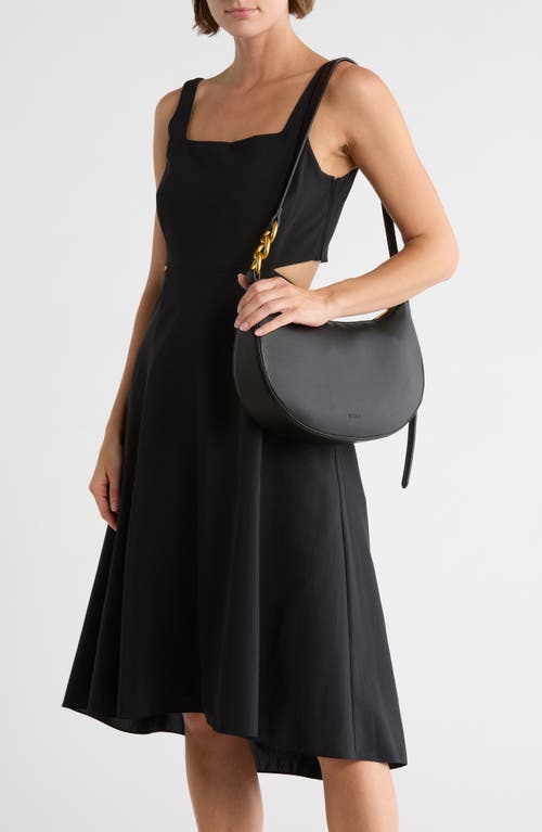Bcbg Chain Detail Crescent Hobo Bag In Black