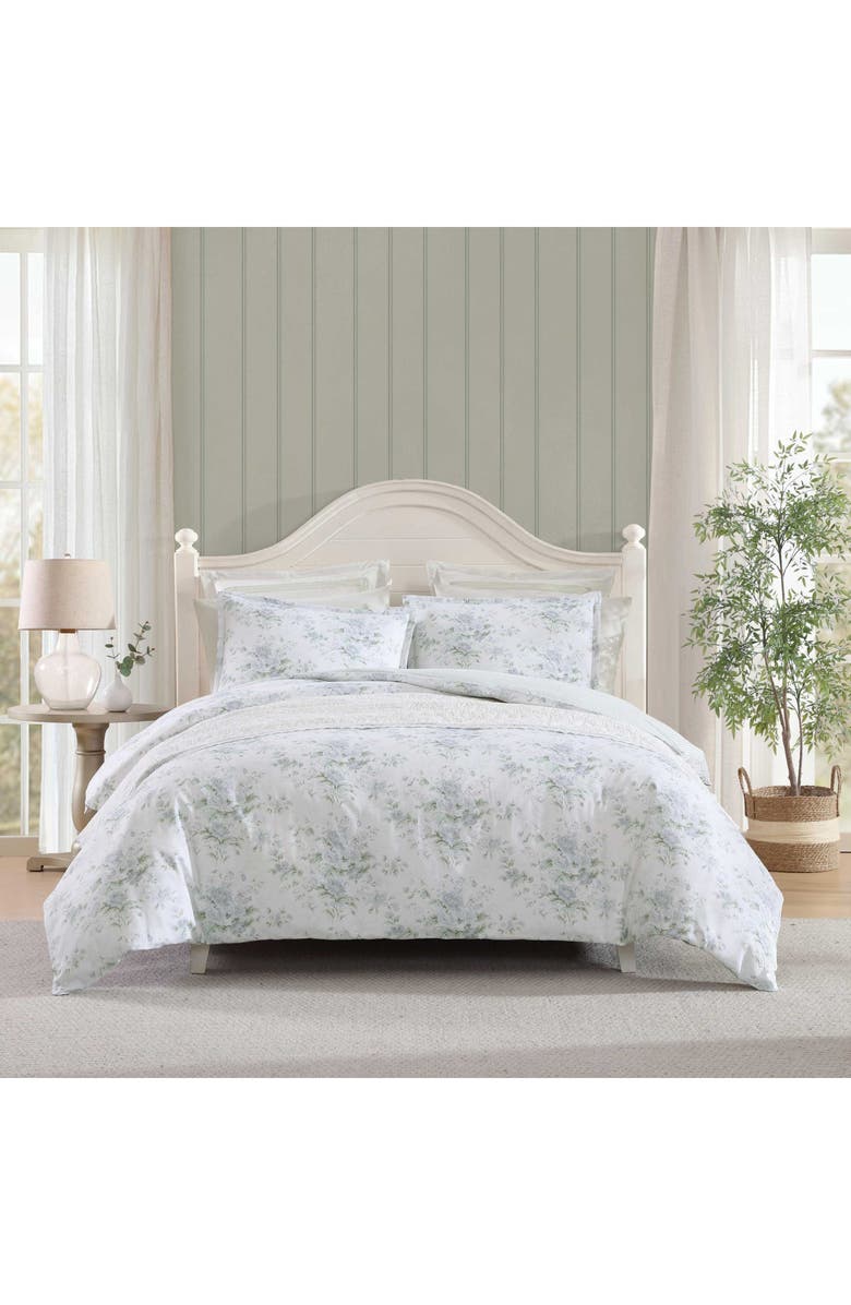 Laura Ashley Arundel Cotton Sateen Comforter Set, Alternate, color, Light Pastel Grey