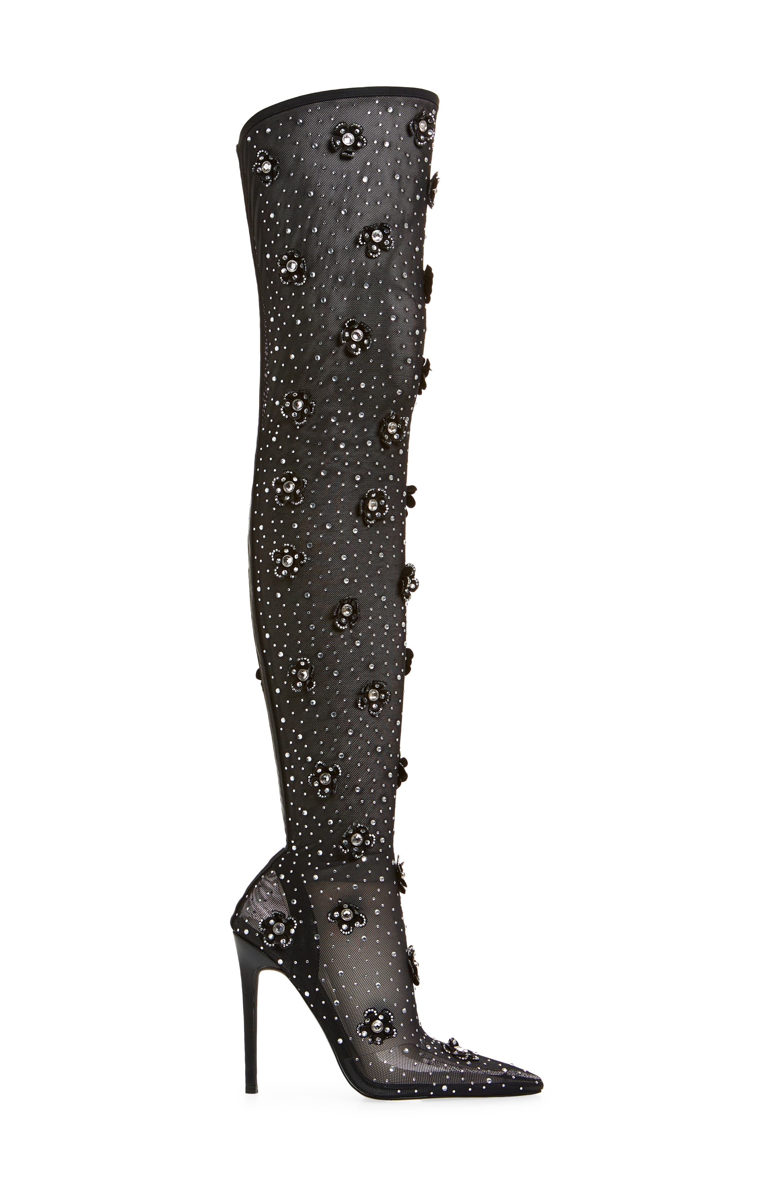 AZALEA WANG Marlowe Embellished Over the Knee Boot, Alternate, color, 