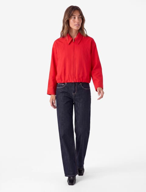 Long Sleeve Collared Oversized Bomber Jacket