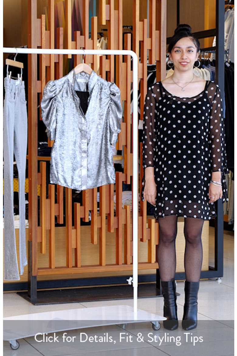 The Gillian Shiny Puff Sleeve Button-Up Shirt video