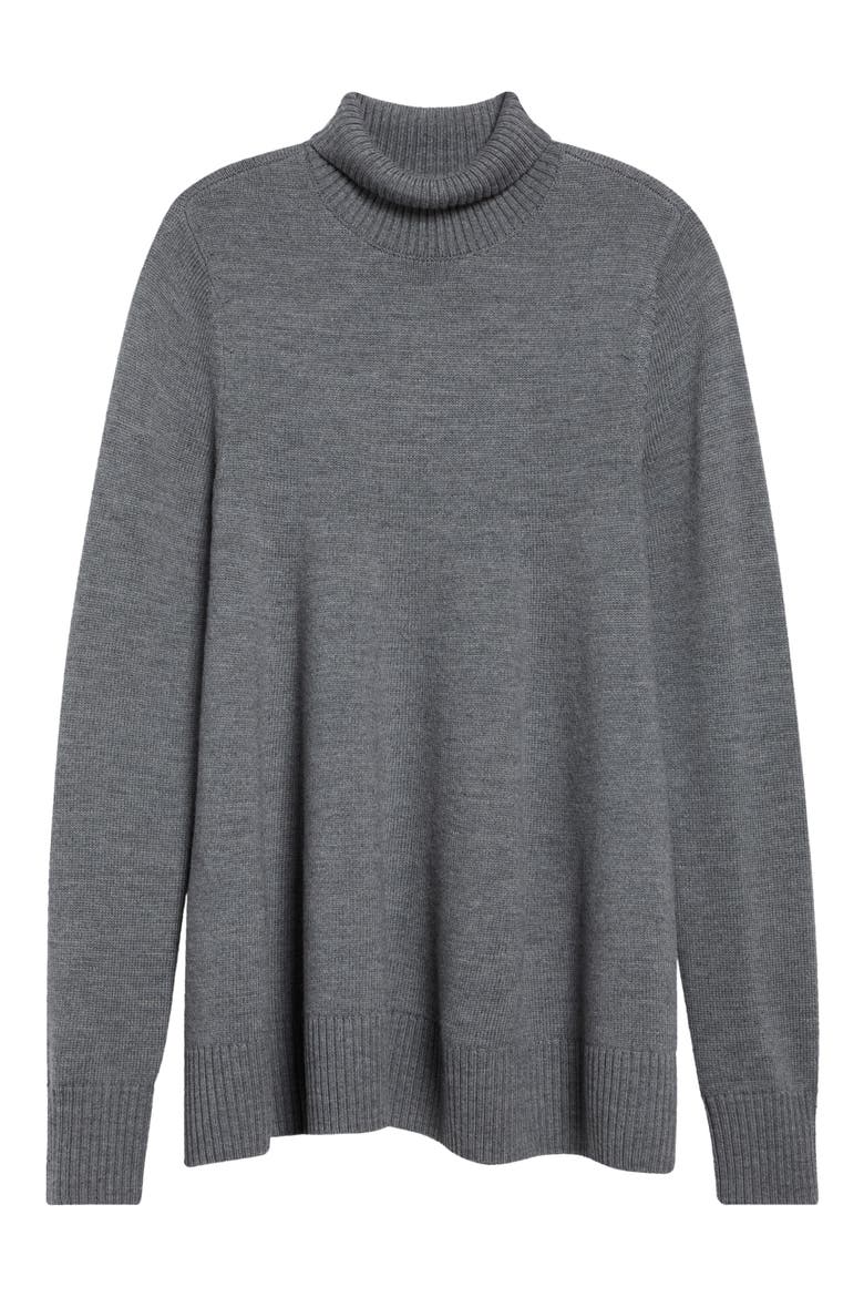 Wool Blend Turtleneck Sweater, Main, color, GREY MELANGE