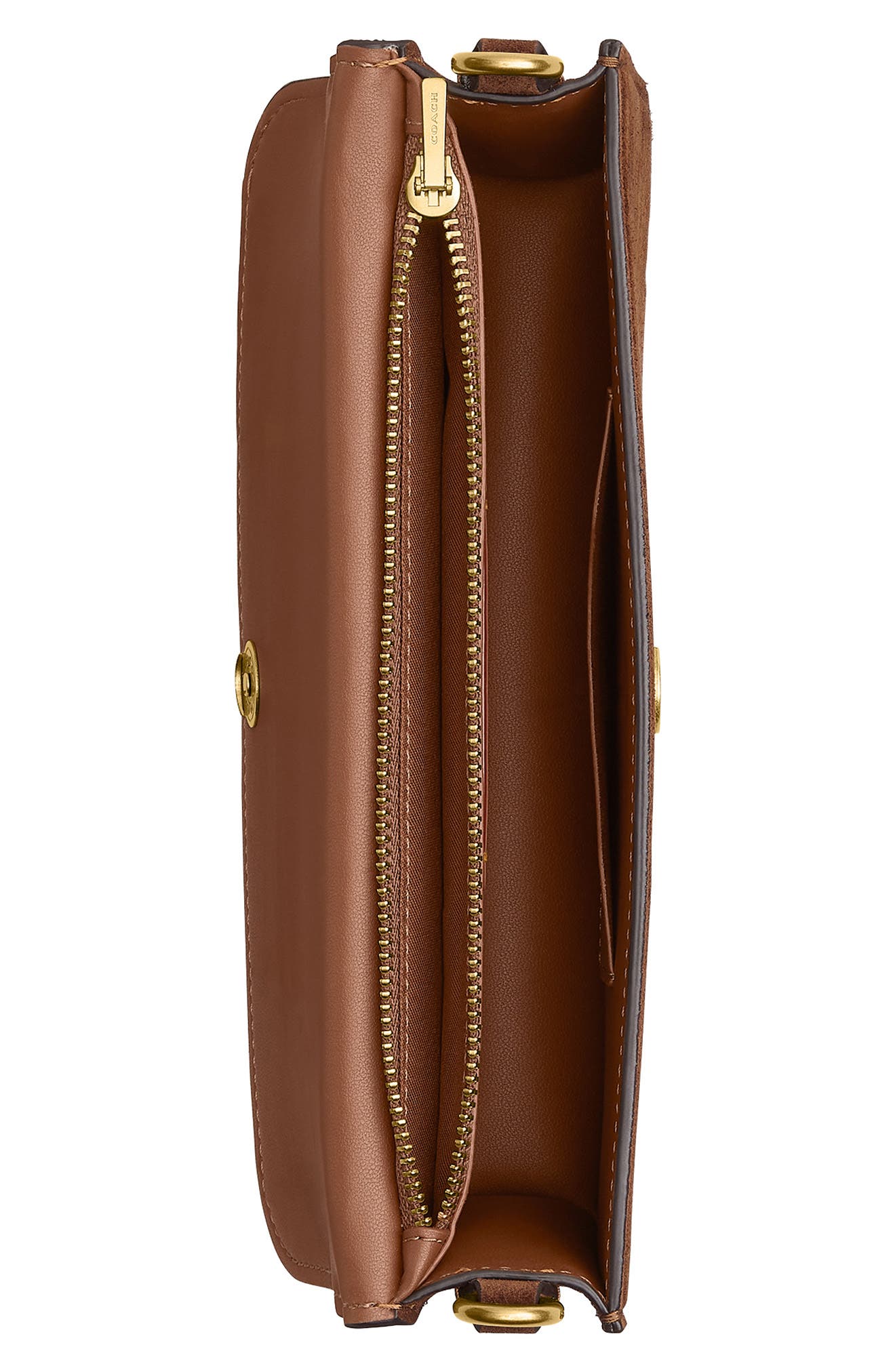 COACH Elora Refined Leather Crossbody Bag, Alternate, color, B4/ Warm Brown