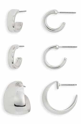 NORDSTROM RACK Set of 3 Assorted Huggie Hoop Earrings