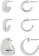 NORDSTROM RACK Set of 3 Assorted Huggie Hoop Earrings