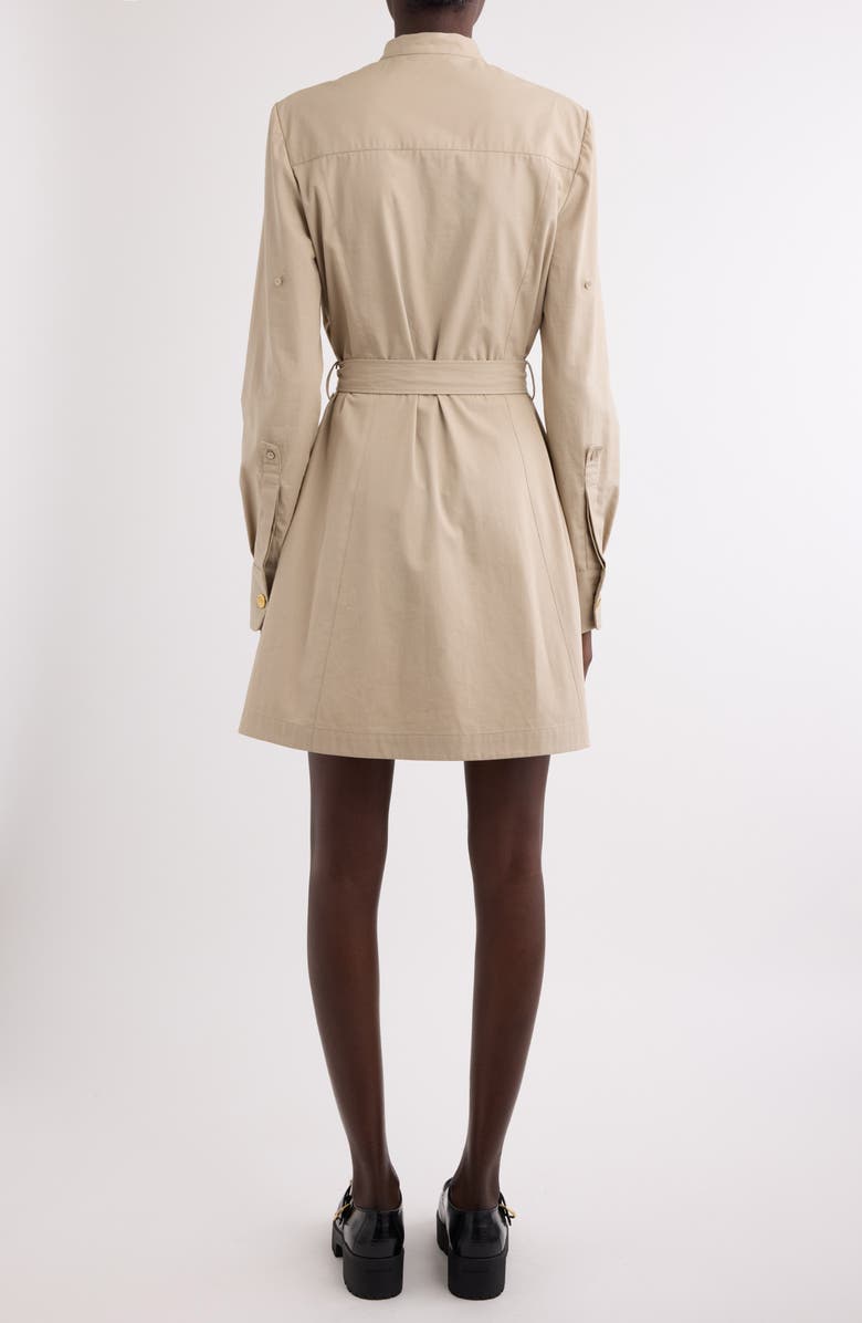 Givenchy Logo Button Long Sleeve Utility Dress, Alternate, color, Taupe