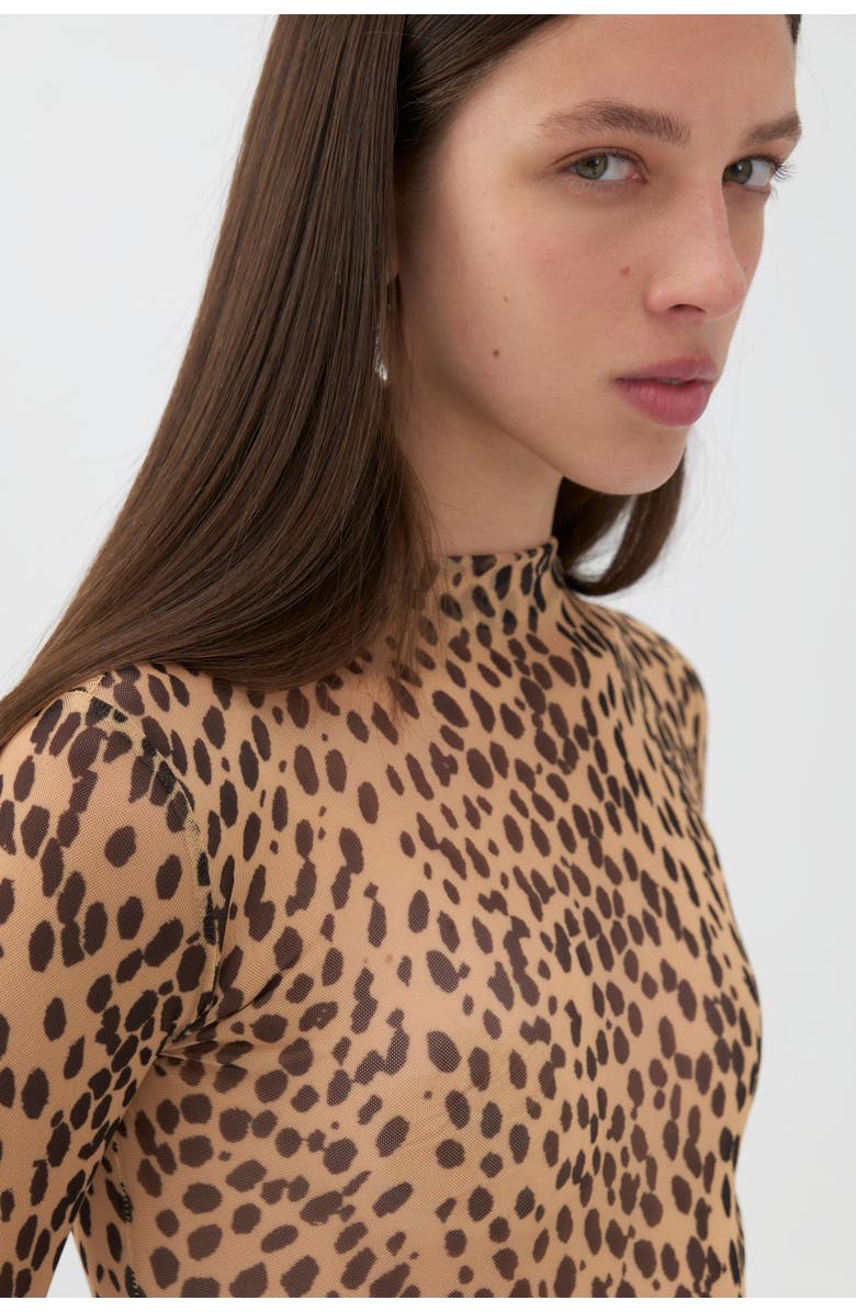 Nocturne Leopard Print Bodysuit, Alternate, color, 