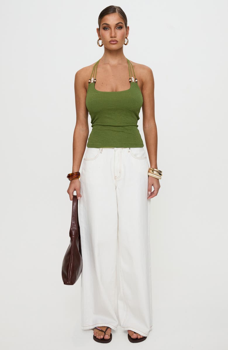 Princess Polly Roller Coaster Beaded Halter Top, Alternate, color, Green