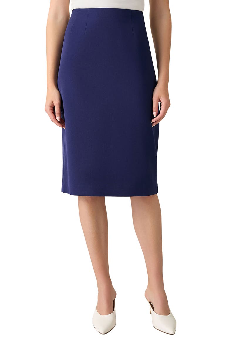 Classic Below Knee Length Skirt, Main, color, KASPER NAVY