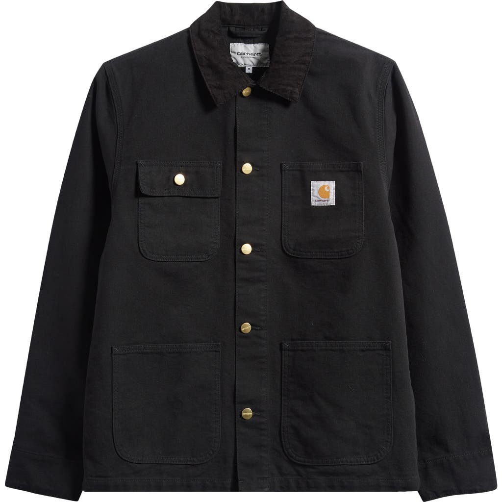 Carhartt Work In Progress Michigan Canvas Coat In Black