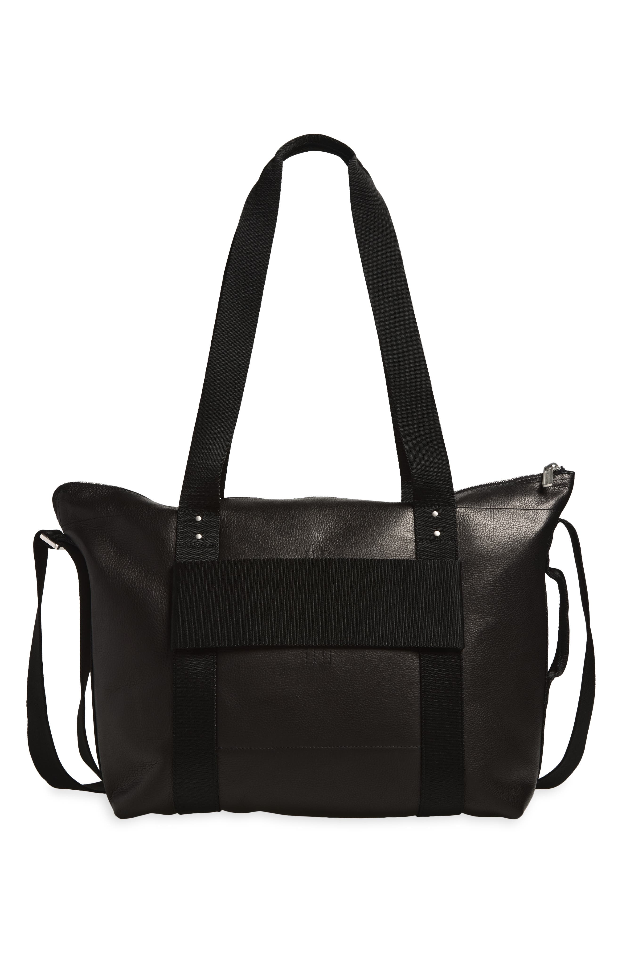 Trolley Leather Tote, Alternate, color, BLACK
