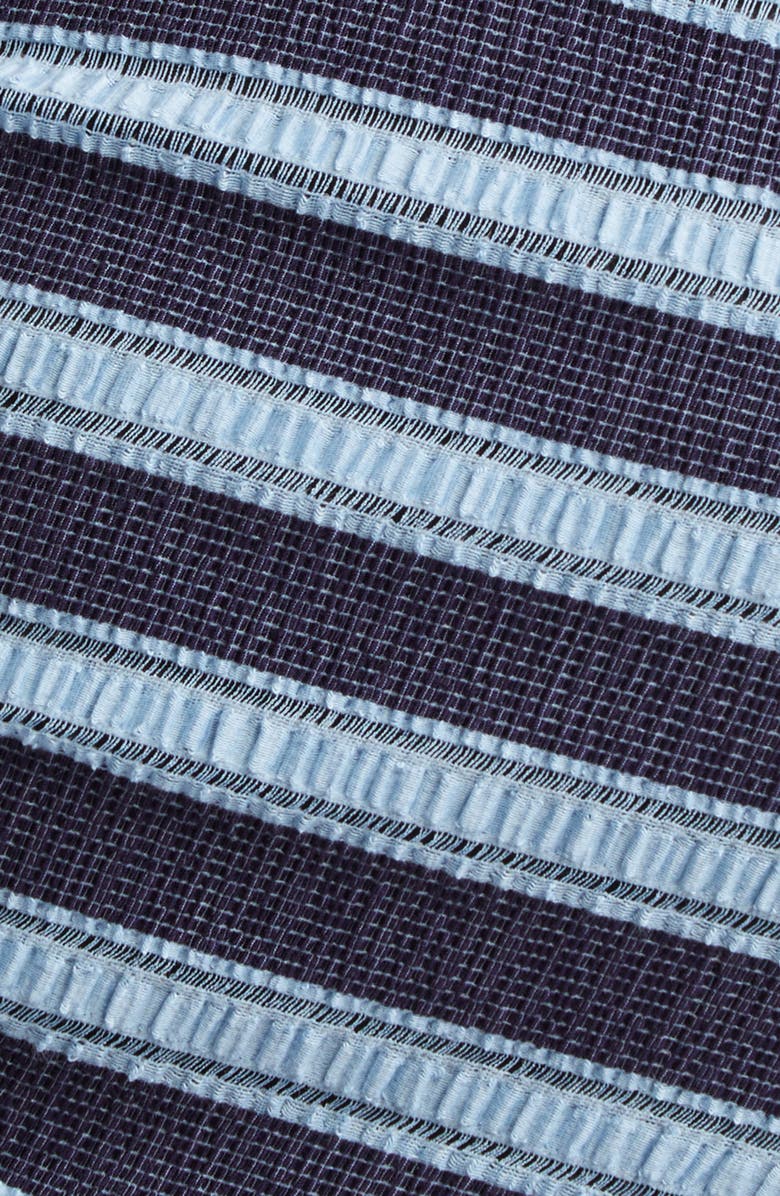 Ramy Brook Marisha Directional Stripe Mixed Media Minidress, Alternate, color, Ribbon Blue Striped Knit