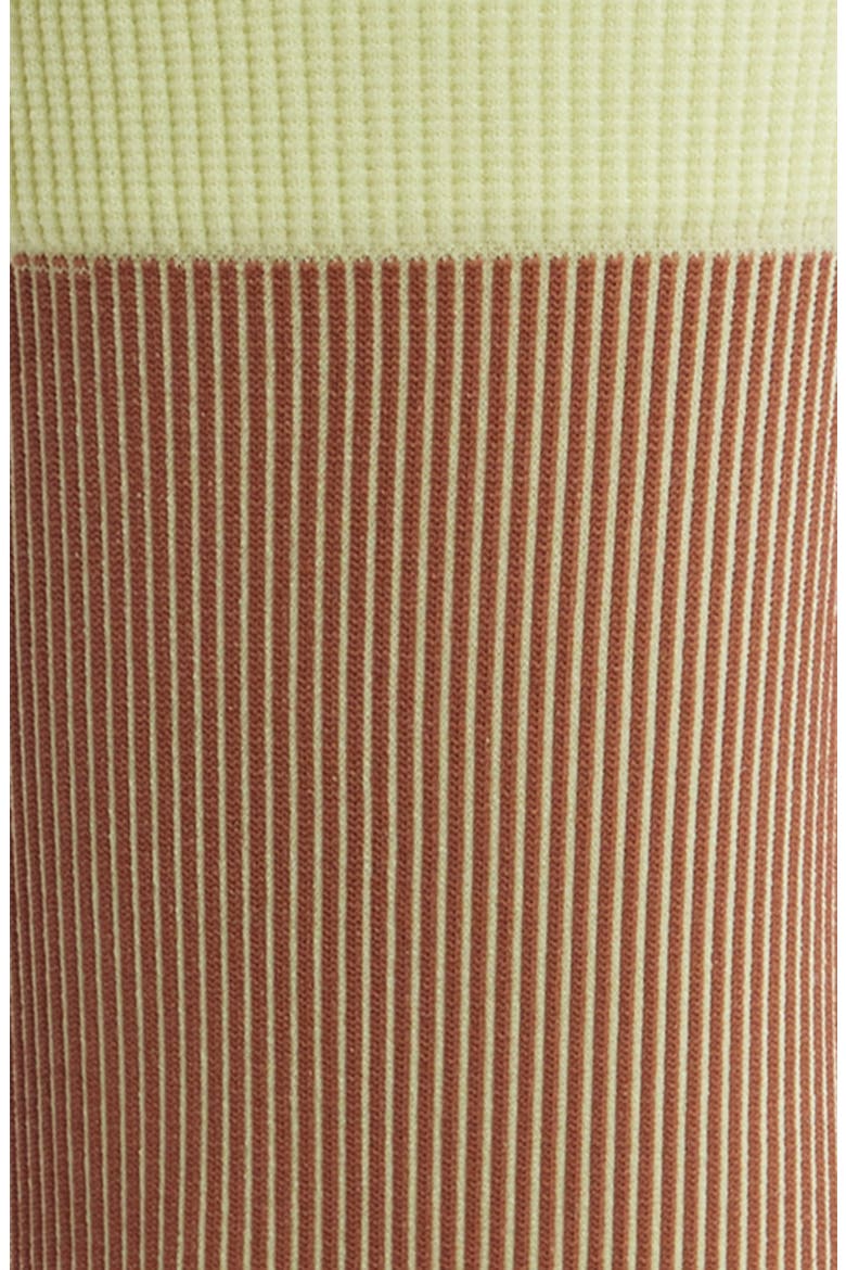 Two Tone Rib Compression Crew Socks, Alternate, color, MINT CHOCOLATE
