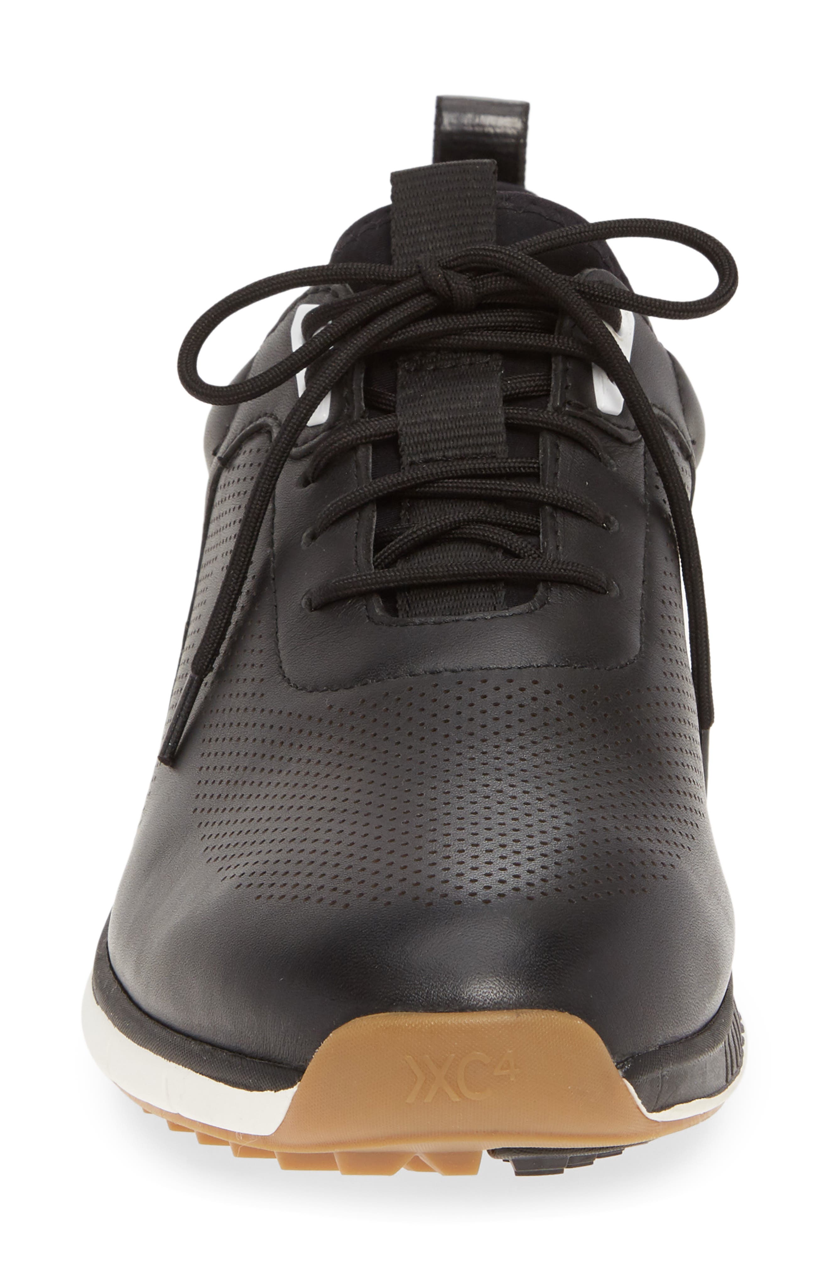 Johnston & Murphy H-1 Luxe Waterproof Golf Shoe, Alternate, color, Black Waterproof